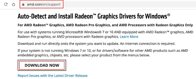 استخدام برنامج من موقع AMD لتعريف كارت الشاشة