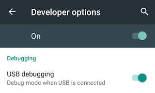 تفعيل خيار USB debugging من خيارات المطور على موبايلات أندرويد