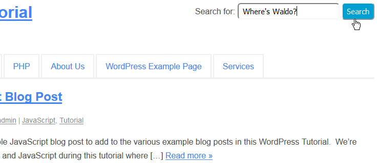 styled WordPress search box