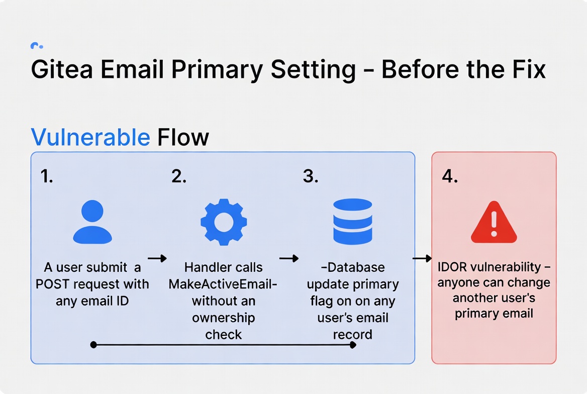 IDOR vulnerability in Gitea