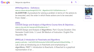 البحث عن ملفات وورد عن الخوارزميات على محرك البحث جوجل