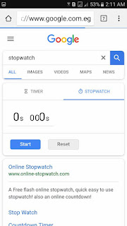 استخدام ساعة ايقاف عن طريق جوجل مباشرةَ