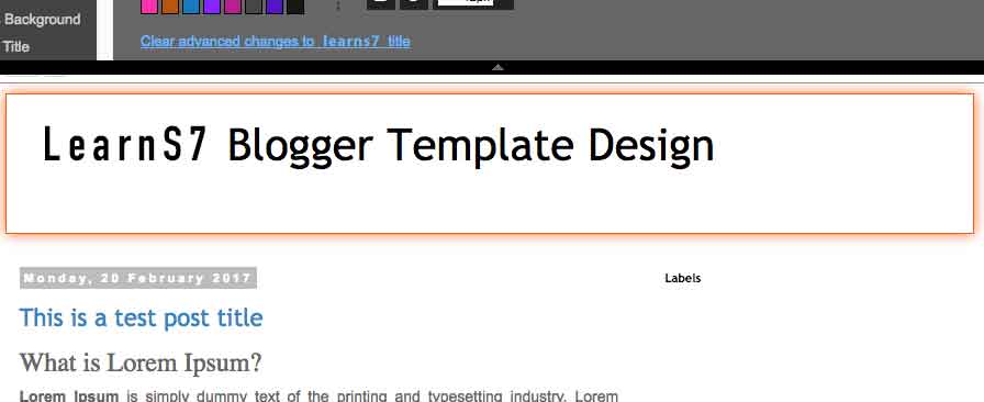تحديد جزء معين من الصفحة لعمل تغييرات عليه في مصمم بلوجر