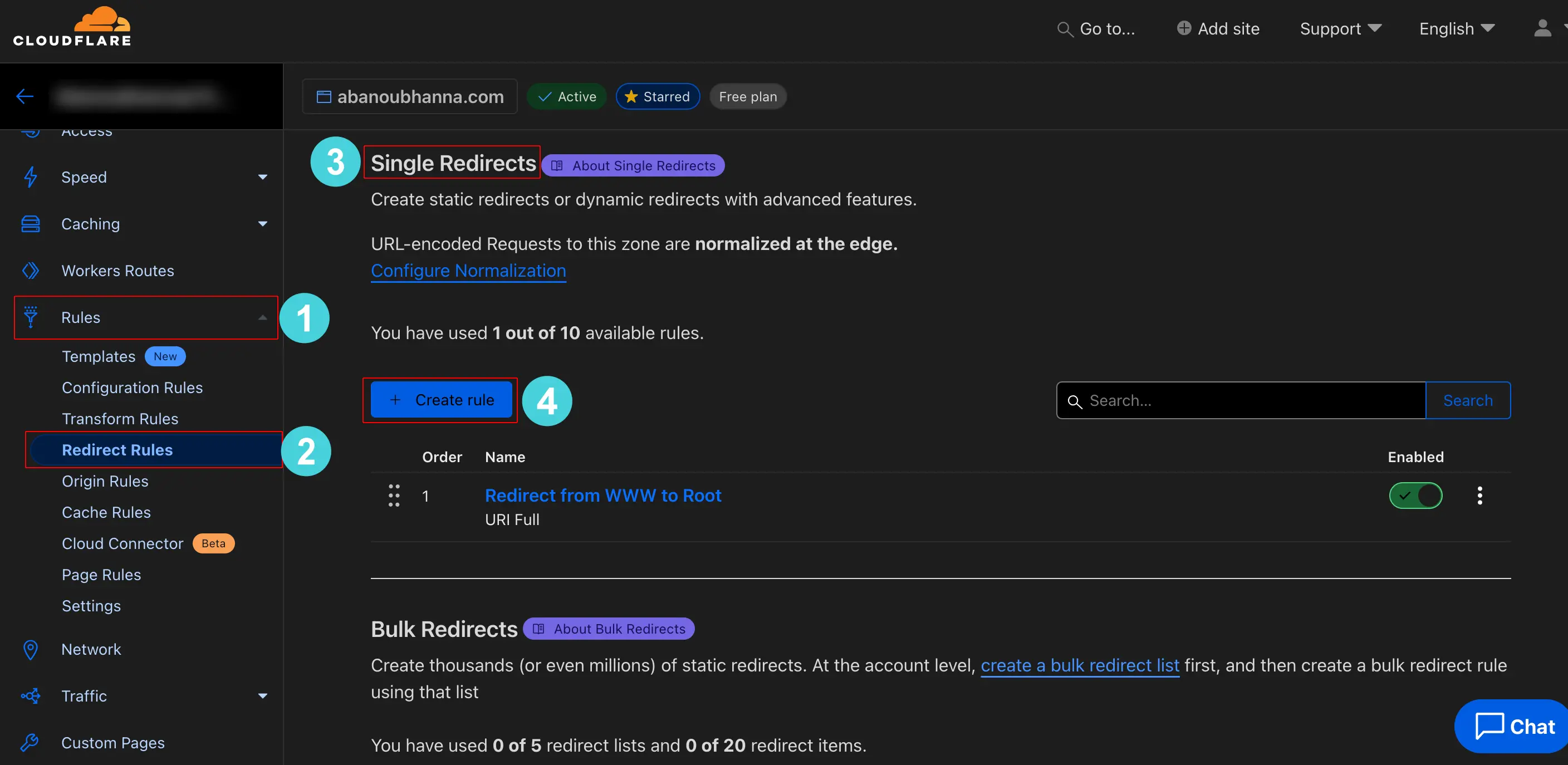 redirect www to non-www in cloudflare