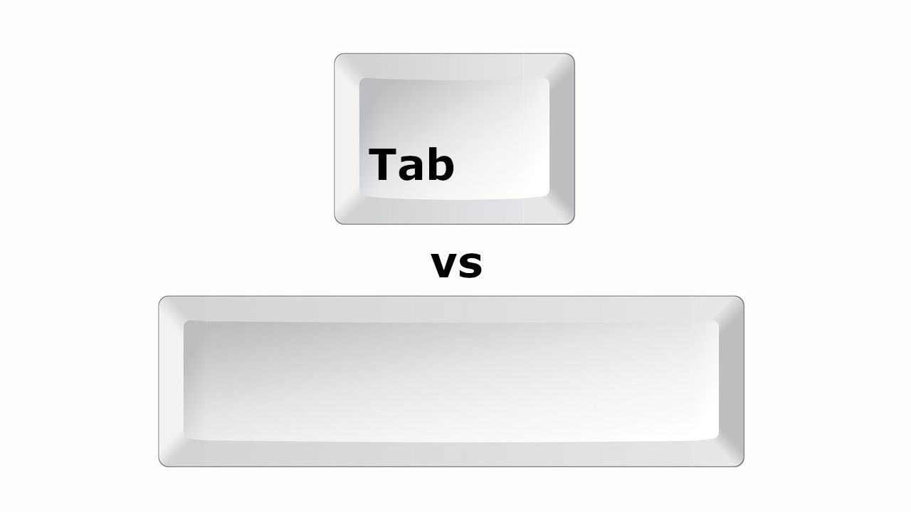 استخدم زر  tab ولا زر المسافة أثناء كتابة الكود؟